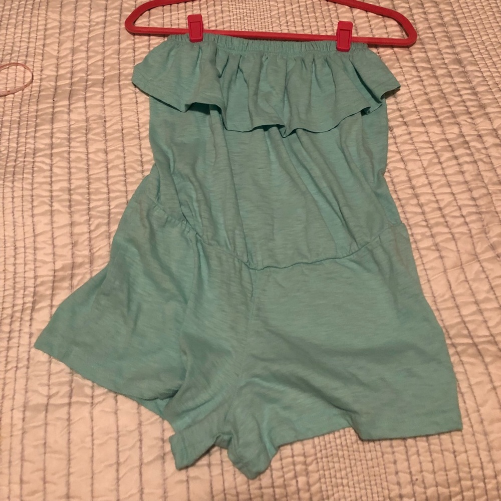 Aqua Blue Romper Swim Coverup